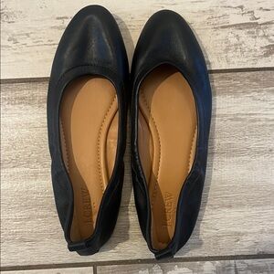 J. Crew Women's Black Leather Ballet shoes